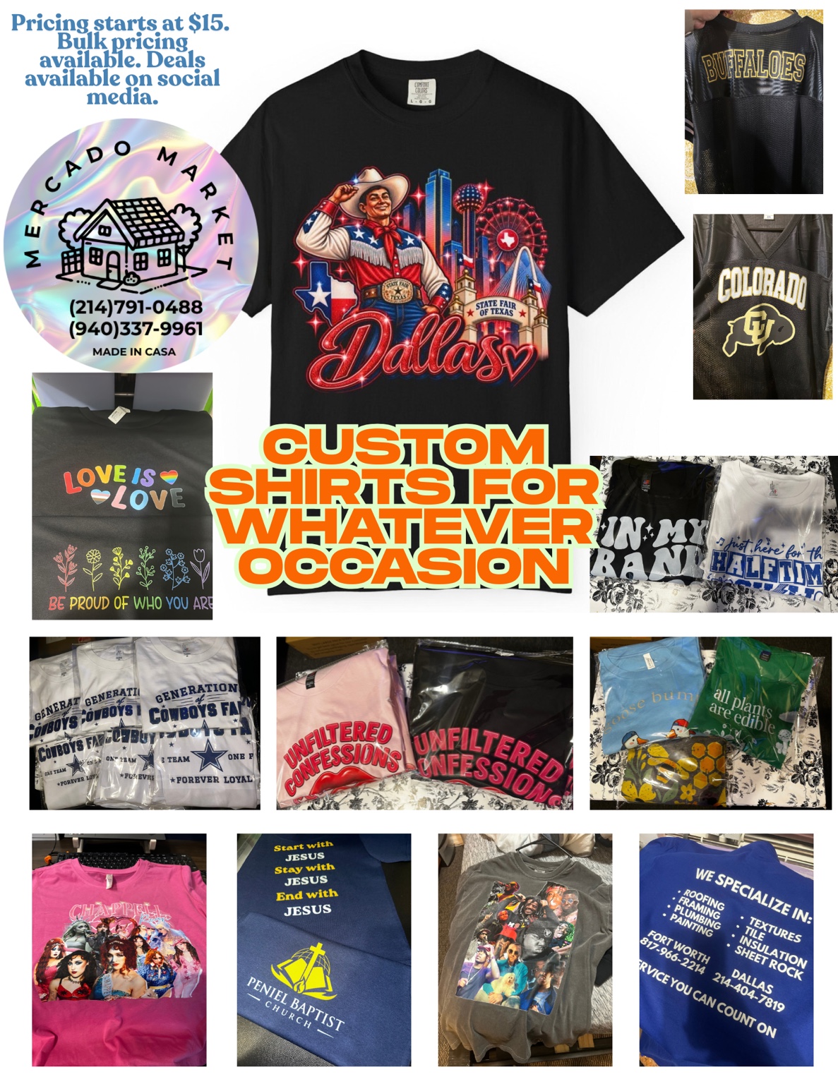 Mercado Market custom apparel collage